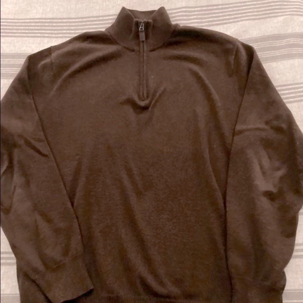 Jos. A Bank Brown Quarter Zip Sweater Large
